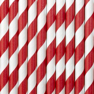 Paper Straws, red, 19.5cm 1pkt/10pc.