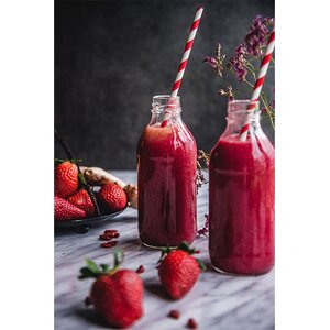 Paper Straws, red, 19.5cm 1pkt/10pc.