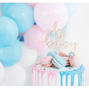 Wooden topper Oh baby, 17cm