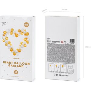 Balloon garland with frame, white, 160 cm