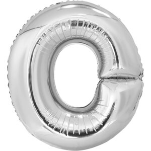 Large Letter O Silver Foil Balloon N34 Packaged 78 cm x 69 cm