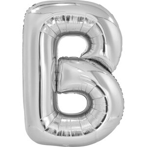 Large Letter B Silver Foil Balloon N34 Packaged 84 cm x 59 cm