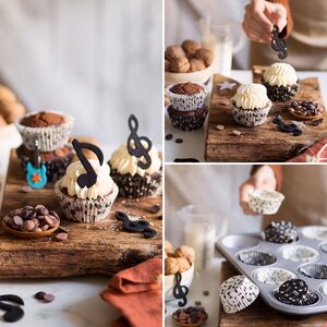 Decora 36 musical notes baking cups 50 x 32 mm