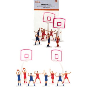 Decora basketball decorating set 10 pcs - 8 players + 2 baskets