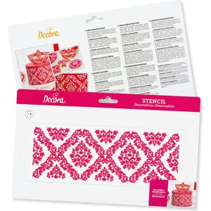 Decora stencil damask 10x30cm