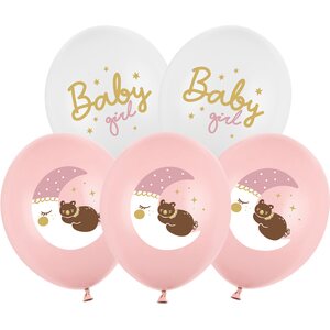 Balloons 30 cm, Baby girl, mix: 1pkt/6pc.