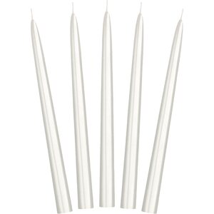 Taper candles, metallic, pearl, 24cm: 1pkt/10pc.