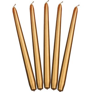 Taper candles, metallic, gold, 29cm: 1pkt/10pc.