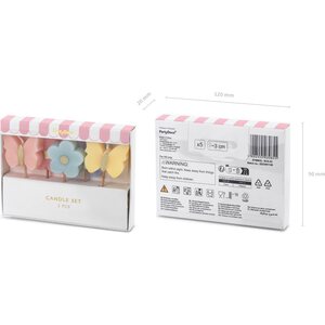Birthday candles Butterflies, 3.5 cm, mix 1pkt/5pc.