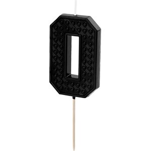Birthday candle Number 0, 6 cm, black