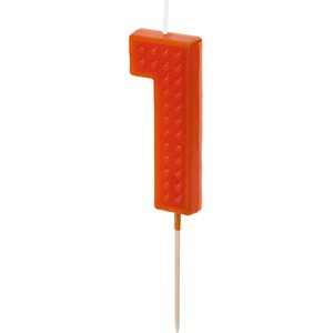 Birthday candle Number 1, 6 cm, red