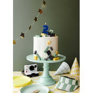 Birthday candle Number 2, 6 cm, blue