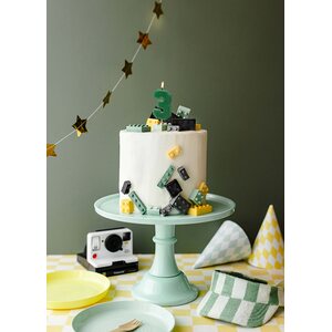 Birthday candle Number 3, 6 cm, green