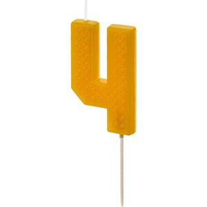 Birthday candle Number 4, 6 cm, yellow