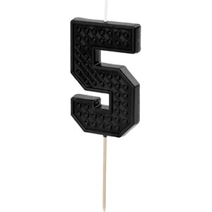Birthday candle Number 5, 6 cm, black