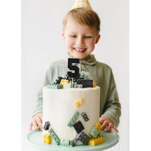 Birthday candle Number 5, 6 cm, black
