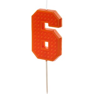 Birthday candle Number 6, 6 cm, red