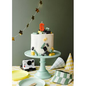 Birthday candle Number 6, 6 cm, red