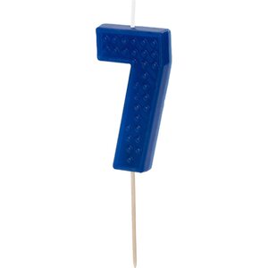 Birthday candle Number 7, 6 cm, blue