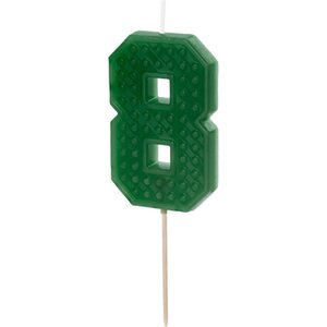 Birthday candle Number 8, 6 cm, green