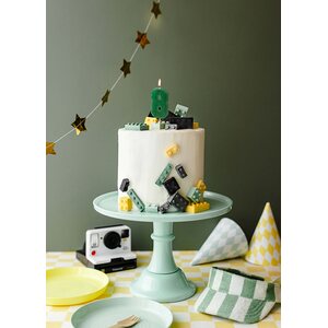 Birthday candle Number 8, 6 cm, green