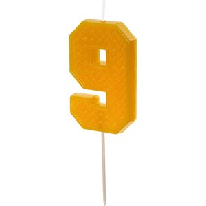 Birthday candle Number 9, 6 cm, yellow