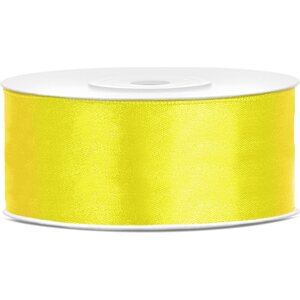 Satin Ribbon, yellow, 25mm/25m