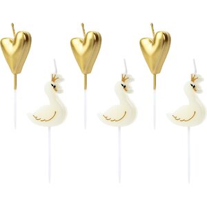 Birthday candles Lovely Swan, mix, 3.5-4cm 1pkt/6pc.