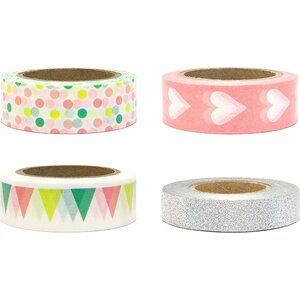 Decorative tape, mix 1pkt/4pc.