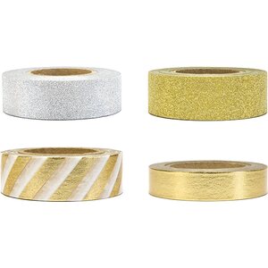 Decorative tape, mix 1pkt/4pc.