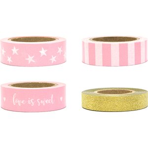 Decorative tape, mix 1pkt/4pc.