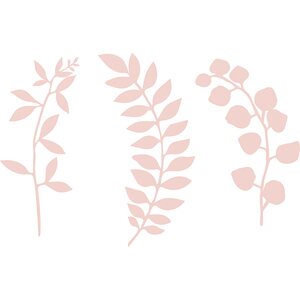 Branch with leaves decoration, powder pink 1pkt/9pc.