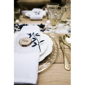 Branch with leaves decoration, d. navy blue 1pkt/9pc.