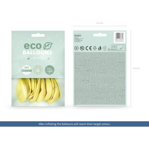 Eco Balloons 30cm metallic, light yellow: 1pkt/10pc.