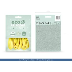 Eco Balloons 30cm metallic, yellow: 1pkt/10pc.