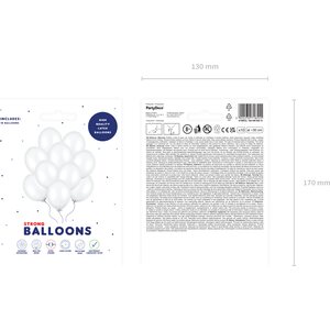 Ilmapallo 30 cm metallinhohto Pure White 10 kpl/pkt