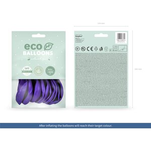 Eco-ilmapallo 30 cm metallinhohto violet 10 kpl/pkt