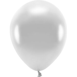 Eco Balloons 30cm metallic, silver: 1pkt/10pc.