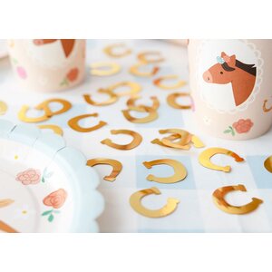 Confetti Horseshoes, gold, approx 15g