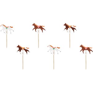 Cupcake toppers - Horses, 13 cm, mix 1pkt/6pc.