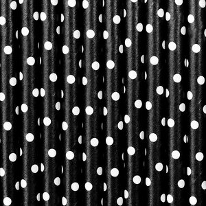 Paper Straws, black, 19.5cm 1pkt/10pc.
