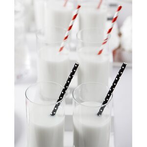 Paper Straws, black, 19.5cm 1pkt/10pc.