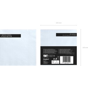 Napkins, 3 layers, light sky-blue, 33x33cm 1pkt/20pc.