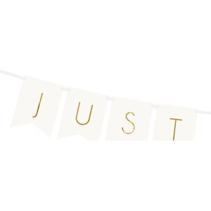 Banner Just Married, white, 15 x 155 cm