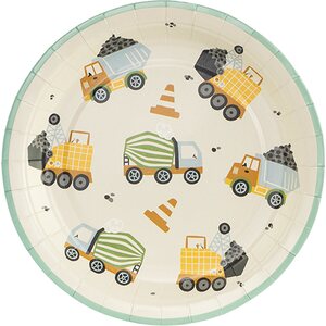 Paper plates Construction vehicles, mix, 18x18 cm 1pkt/6pc.