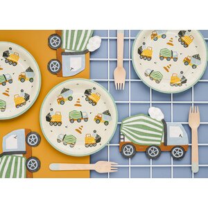 Paper plates Construction vehicles, mix, 18x18 cm 1pkt/6pc.