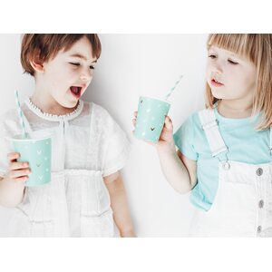 Paper Straws, sky-blue, 19.5cm 1pkt/10pc.