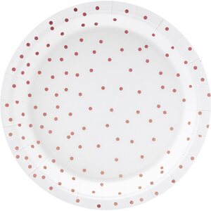 Plates Polka Dots, white, 18cm 1pkt/6pc.