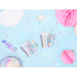 Paper cups Mermaid, iridescent, 220ml 1pkt/6pc.