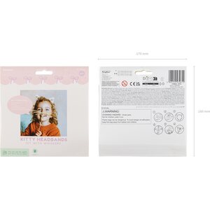 Cat Ears Headband and Mustache Set with Stickers 1pkt/5pc